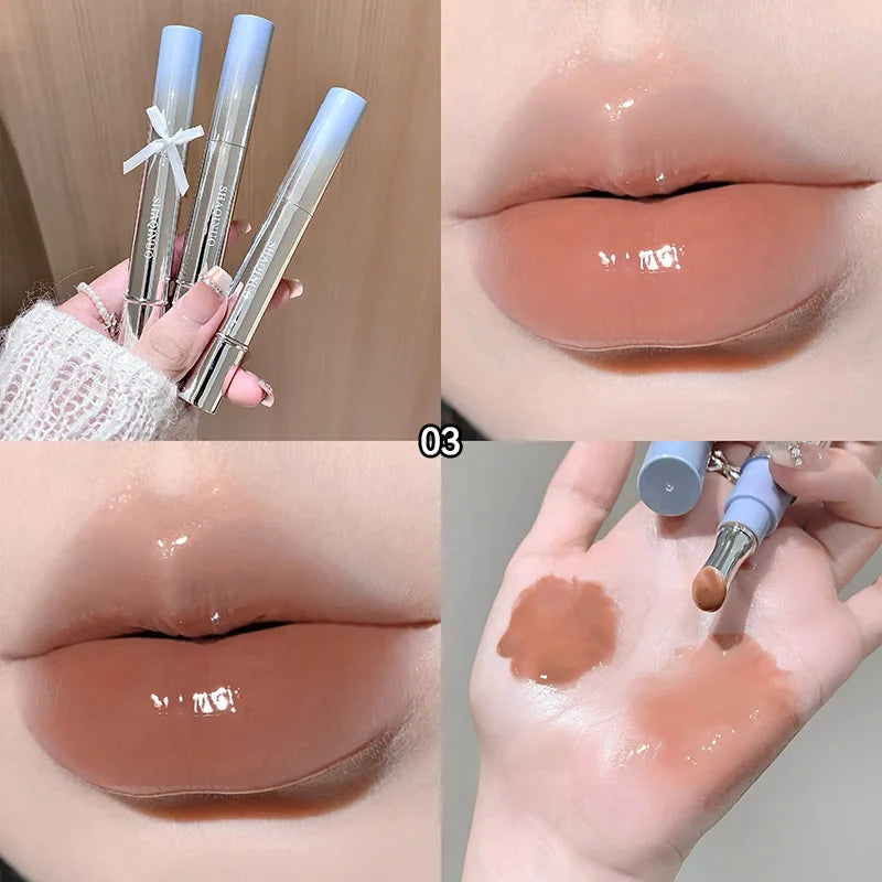 Mirror Watery Essence Lip Gloss Long-Lasting Non-Sticky Plumping Liquid Lipstick Jelly Lip Glaze Makeup Moisturizing Lips Tint