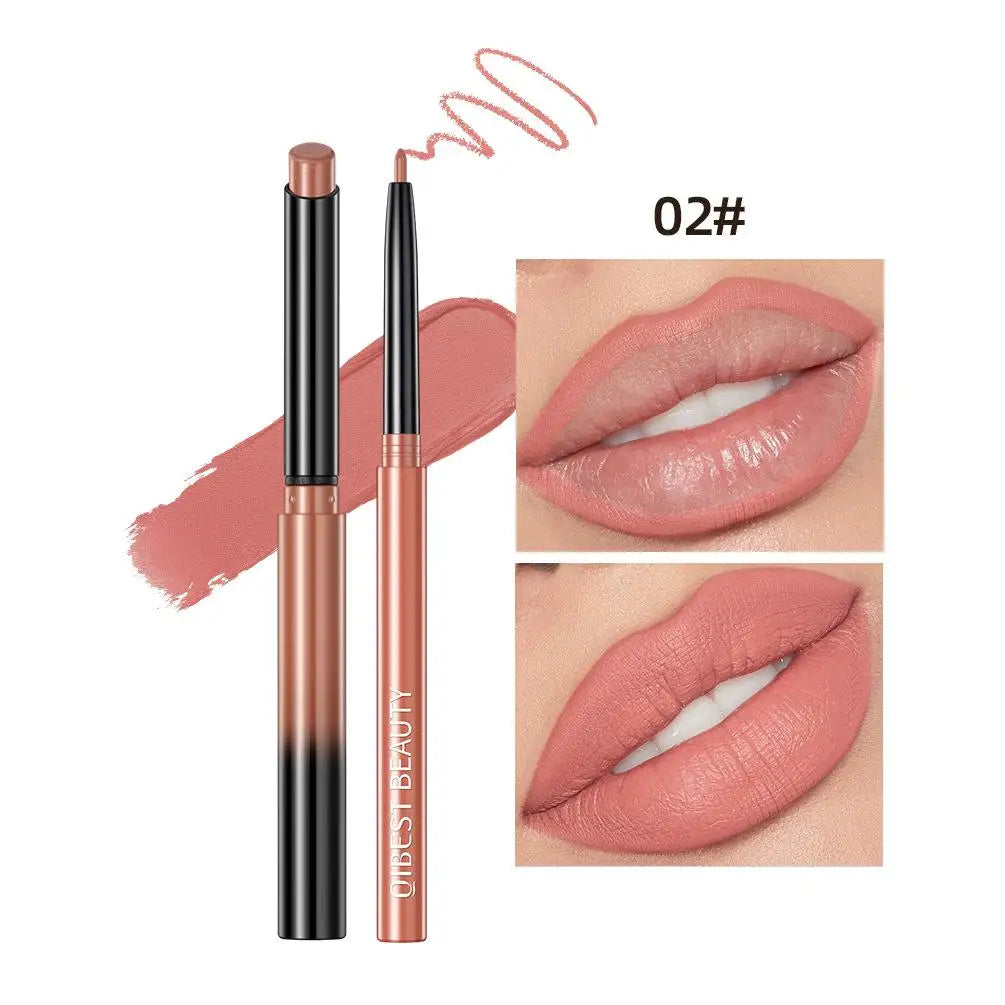 2pcs Lipstick Lipliner Pen Set Matte Velvet Lip Liner Pencil Contour Makeup Sexy Red Lip Stick Long Lasting Cosmetics