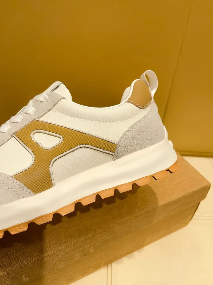 Sneakers Casual Men Designer Retro Running Shoes Fashion Genuine Leather Fabric Breathable Height Increased Platform Sport Shoes