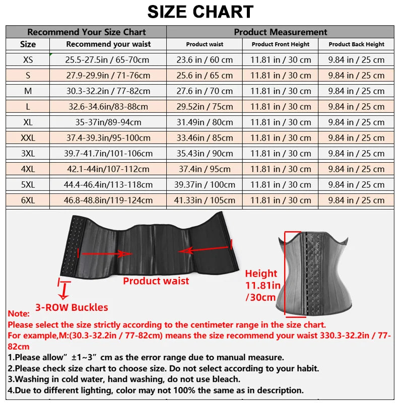 25 Steel Bones Latex Waist Trainer Corset Shapewear Slimming Belly Women Body Shaper Modeling Strap Reductive Girdle