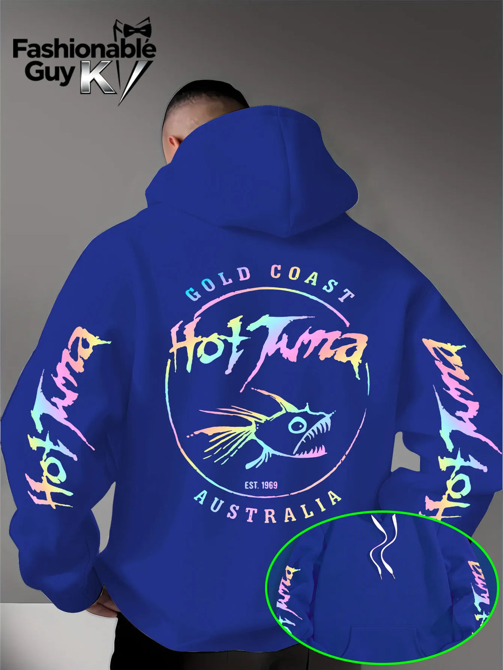 Men Hoodie Hot Tuna Gold Coast Australia 1969 Rainbow Print Casual Streetwear Oversized Sweatshirt Unisex Harajuku Pullover Tops