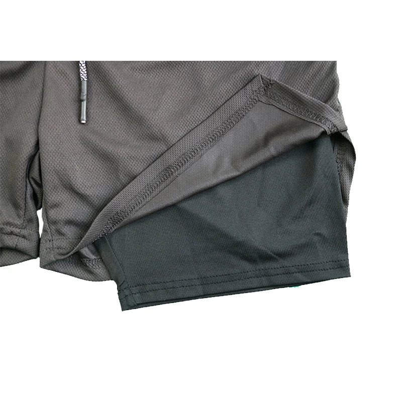2025Men Running Shorts 2 In 1 Double-deck Sport Shorts Sportswear Gym Fitness Short Pants Training Jogging Bottom Men's Clothing