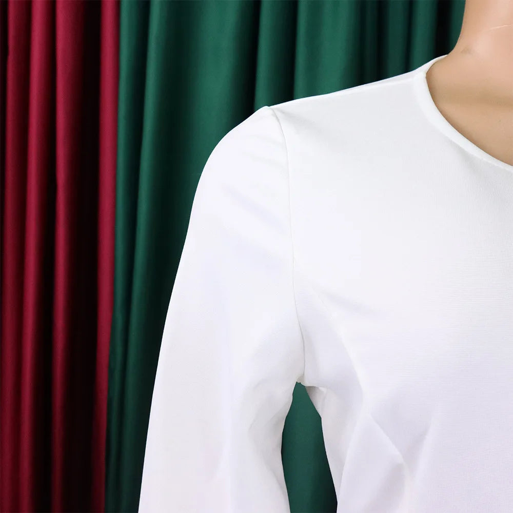 Dresses Women Sheath Dress Round Collar Half Sleeve Solid Color Folds Slim Mid-Calf Female Vestidos Office Lady Summer 2025