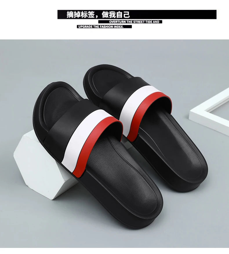 Fashion Brand Summer Slippers Man Indoor Outdoor Slippers Men Comfortable Non-Slip Men Slides Plus Size 40-48 pantuflas hombre