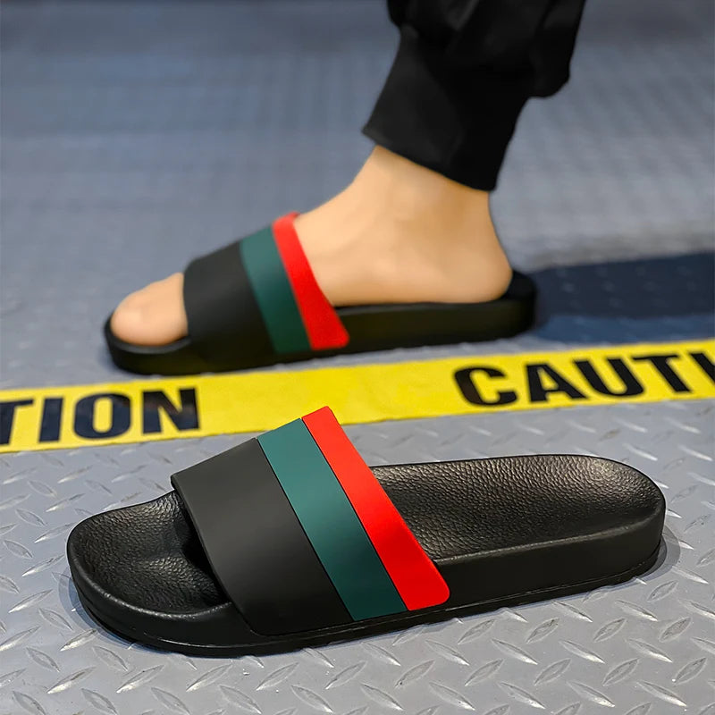 YRZL Men Slippers Summer Soft Sandals Breathable Lightweight Slides for Men Non-Slip Comfortable Shoes Outdoor Casual Footwear