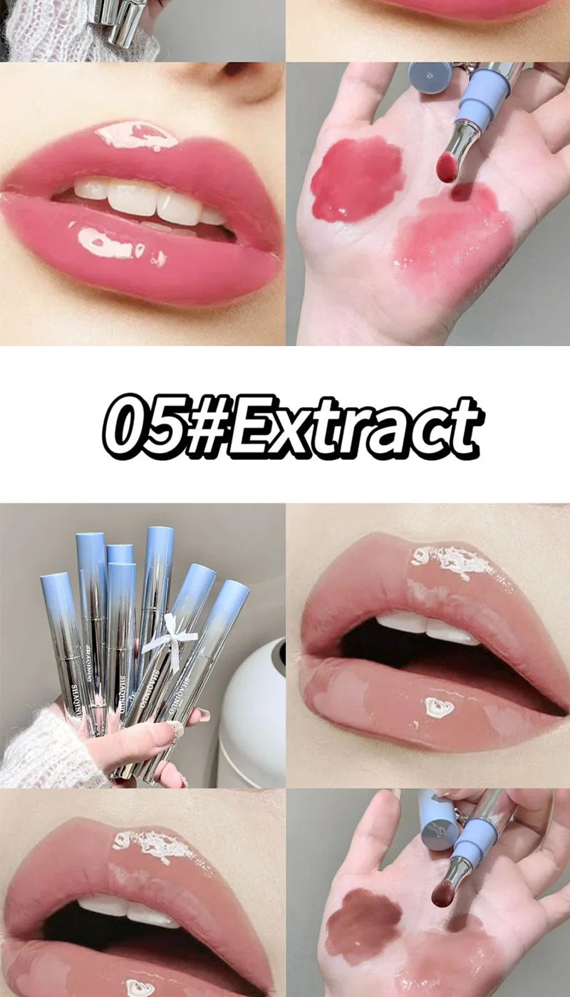Mirror Watery Essence Lip Gloss Long-Lasting Non-Sticky Plumping Liquid Lipstick Jelly Lip Glaze Makeup Moisturizing Lips Tint
