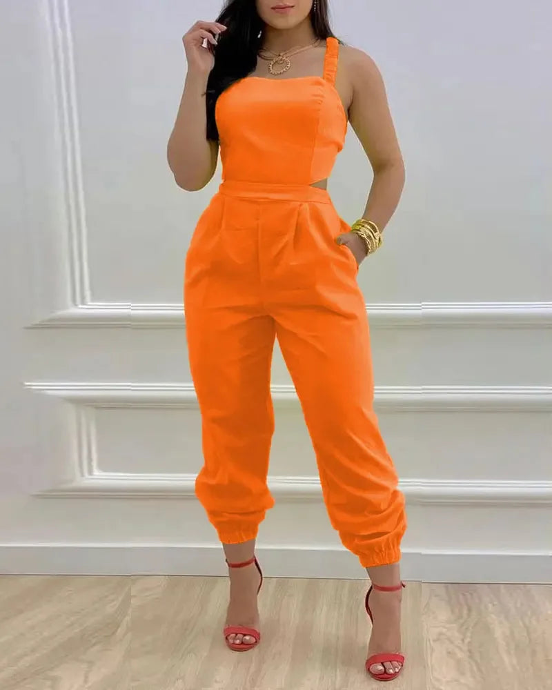 Women's Jumpsuit Elegant Sexy Suspender Printed Jumpsuits Casual Hip Waist Overalls Romper For Women Spring Summer 2023