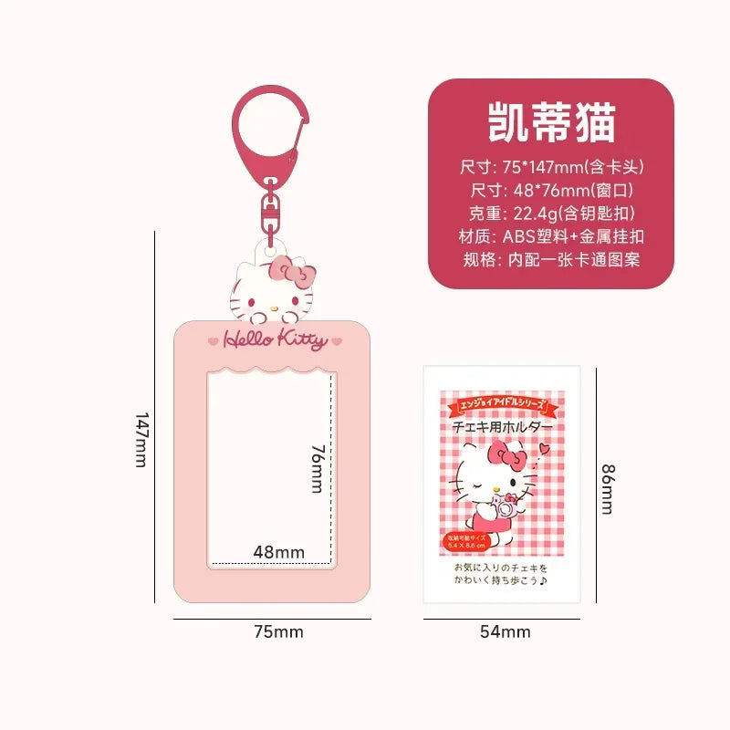 Sanrios ID Card Holder Lanyard Porta Credencial Pochacco Kuromi credit Card Case Cover with Neck Strap for Work Kawaii Accessory