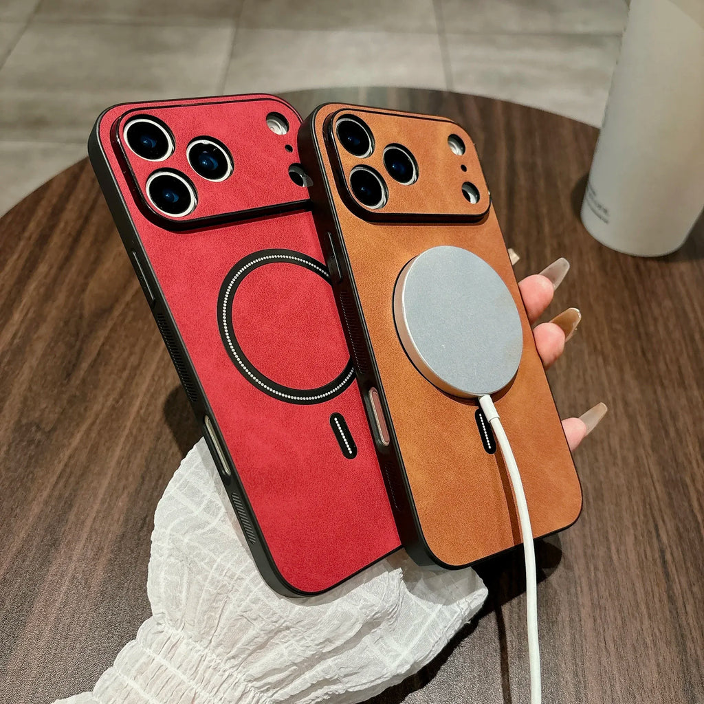 Magnetic Leather Case for iPhone 17 Pro Max 17 Air 17Pro Cover Magnet for Mag-safe Anti-knock All-round Camera Protector Shell