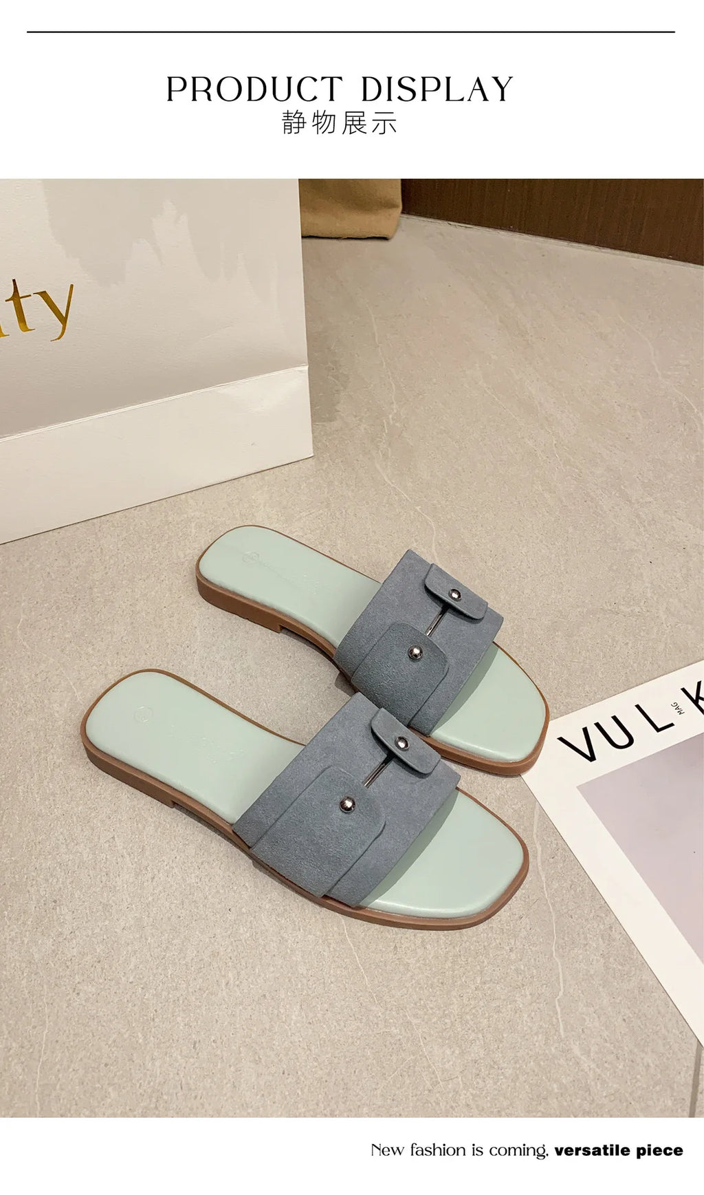 Womens slippers summer elegant versatile casual breathable anti-slip suitable outdoor travel beach activities flat shoes sandals