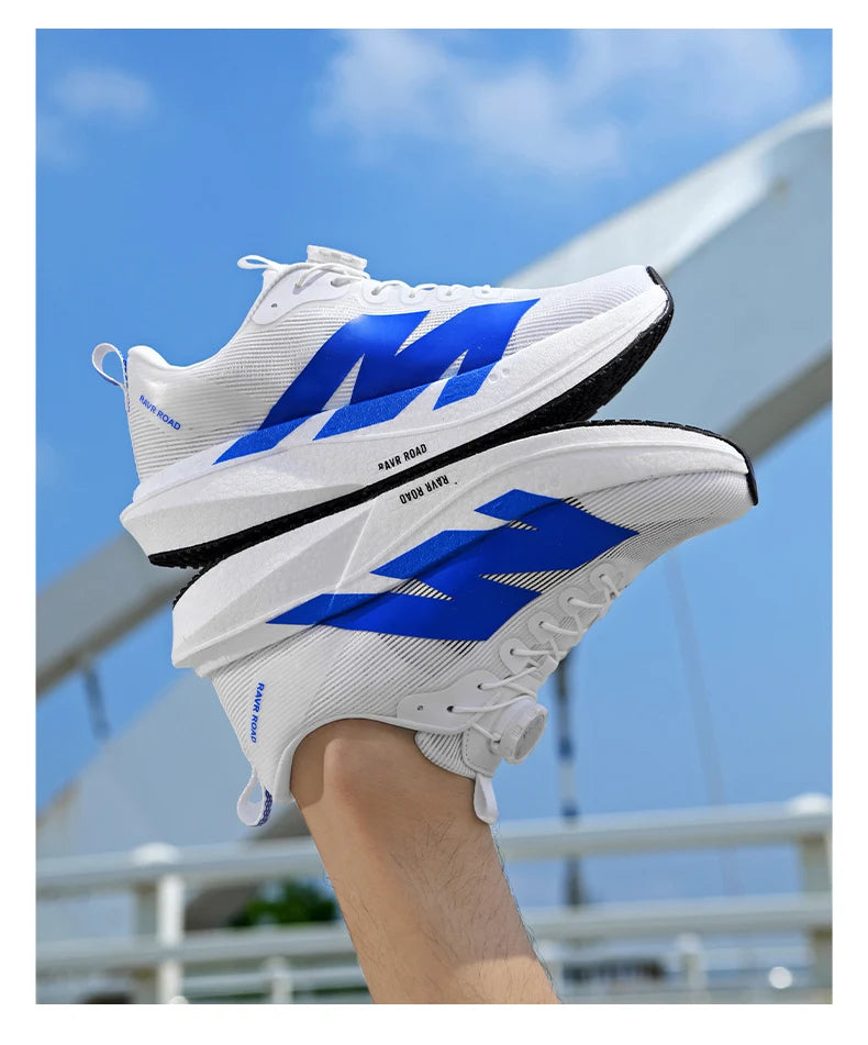 Men's Running Shoes Rotating Buckle Jogging Foam Carbon Plate Cushioning Women's Training Shoes Sneakers
