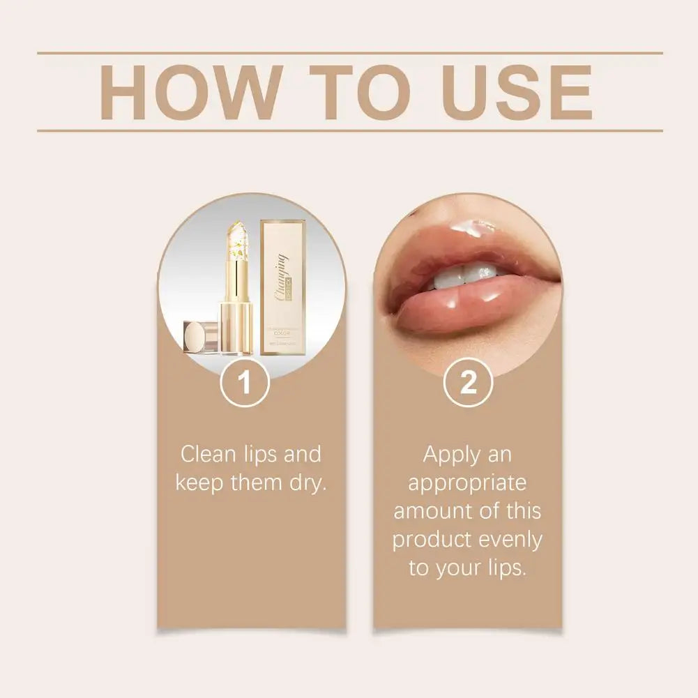 Color Changing Lipstick Deeply Moisturizing and Repairing Chapped Lip Lines Long Lasting 24H Moisturizing Glossy Shine Lip Gloss