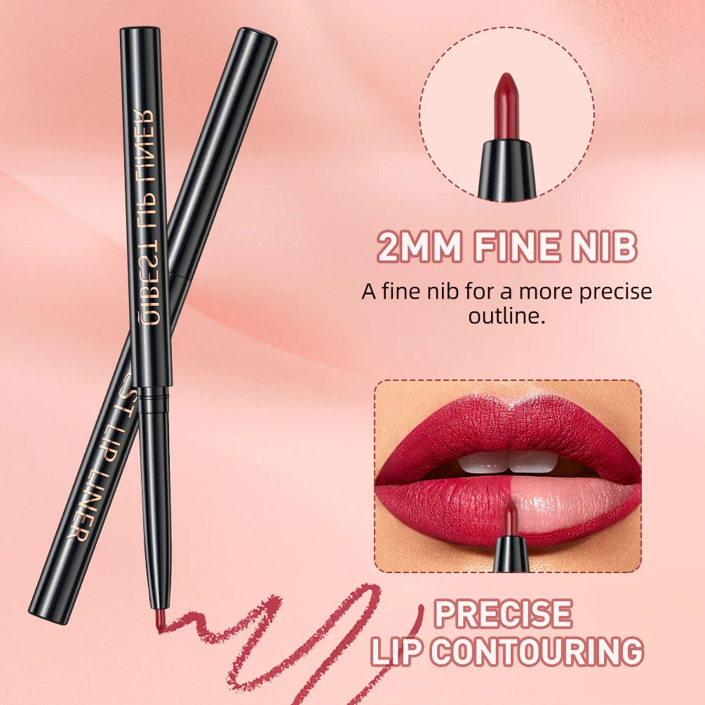 3pcs Lip Makeup Sets Lip Gloss Glaze Tint Long-lasting Matte Liquid Lipstick Waterproof Sweatproof Lip Liner Pencil Contour Kits