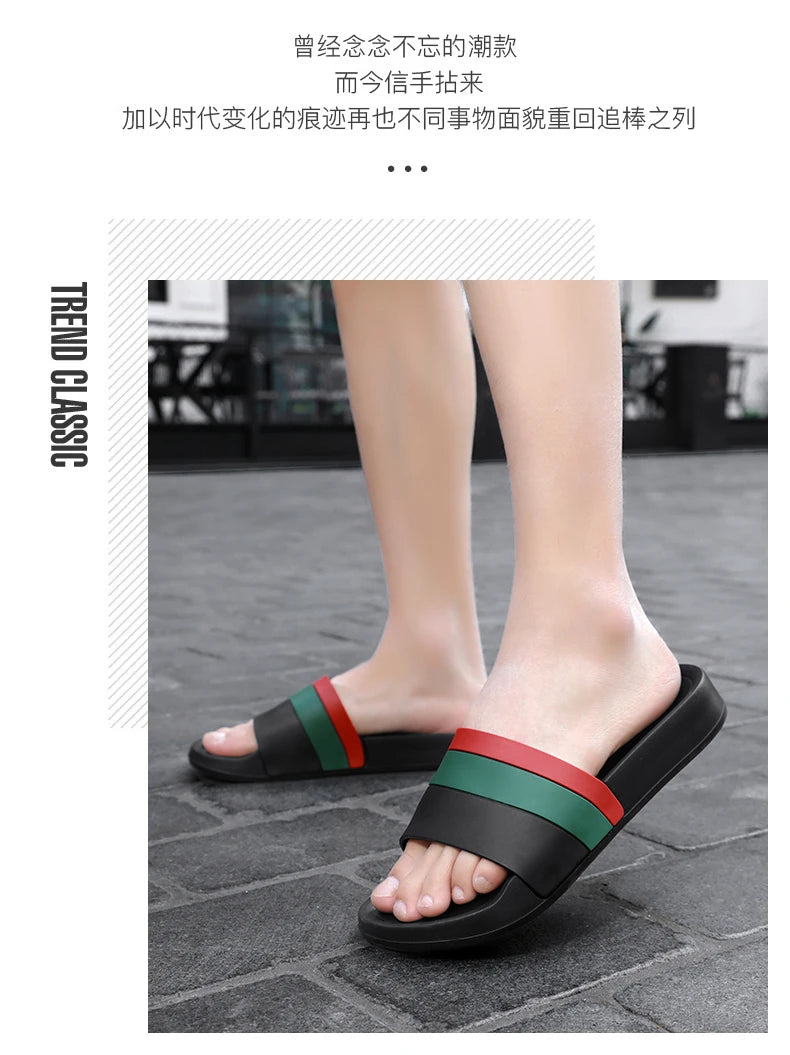 Fashion Brand Summer Slippers Man Indoor Outdoor Slippers Men Comfortable Non-Slip Men Slides Plus Size 40-48 pantuflas hombre