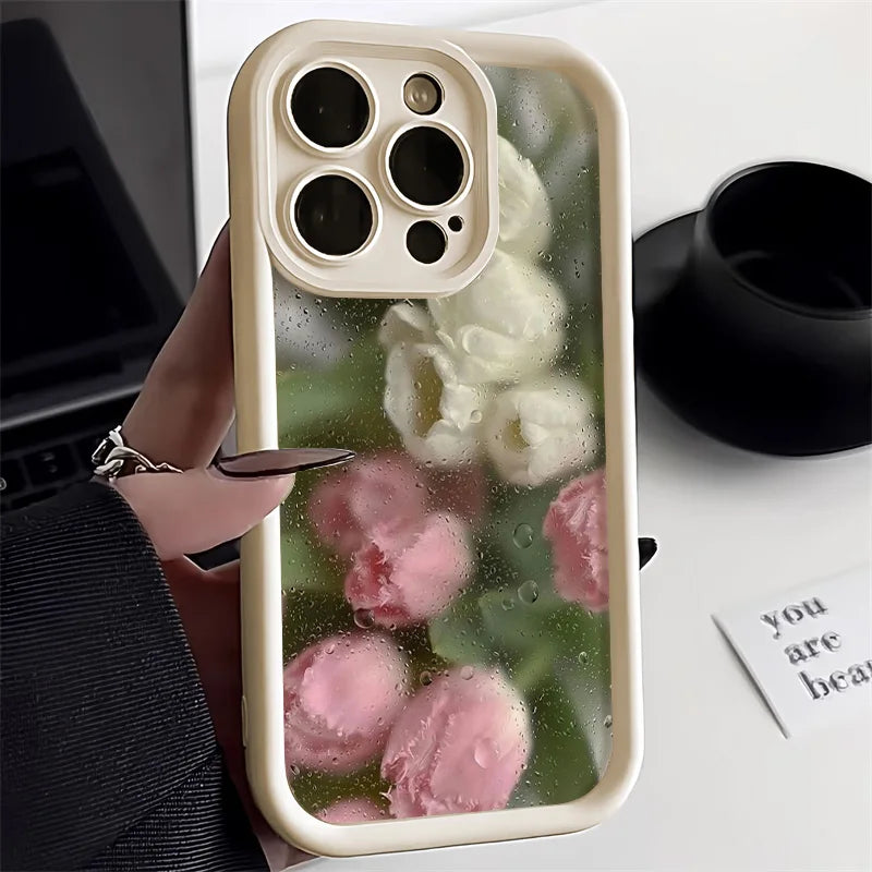 Cute Flower Phone Case For iPhone 11 Case iPhone 15 13 16 17 12 14 Pro Max XR X XS 7 8 Plus SE Anti-drop Shockproof Cover Funda