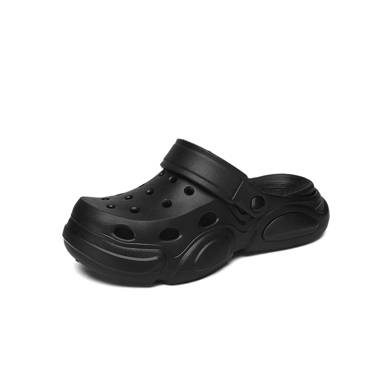 Men's Casual Sandals 2026 Summer Thick-Soled Non-Slip Breathable Closed Toe Beach Slippers Lightweight Comfort Shoes