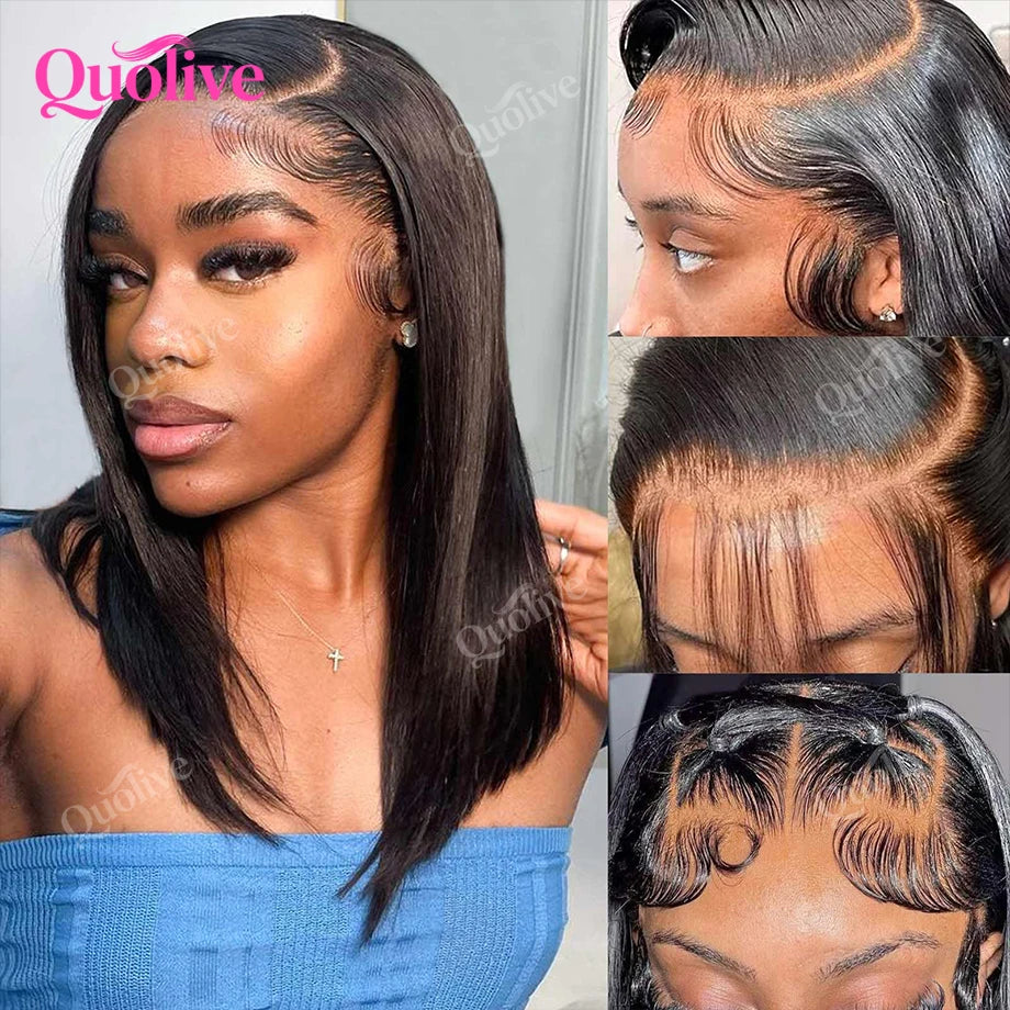 Short Bob Wig Human Hair Wear And Go Glueless Wigs 5x5 Hd Lace Closure Wig 13x6 Hd Lace Straight Human Hair Wigs For Black Women