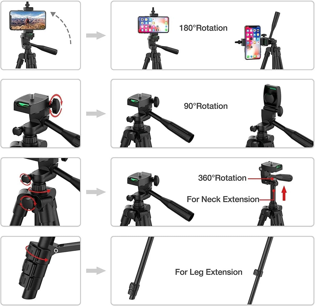 DSLR Tripod Cellphone Tripods For Phone Tripod For Mobile Tripie For Cell Phone Portable Stand Holder Selfie Picture with Gift