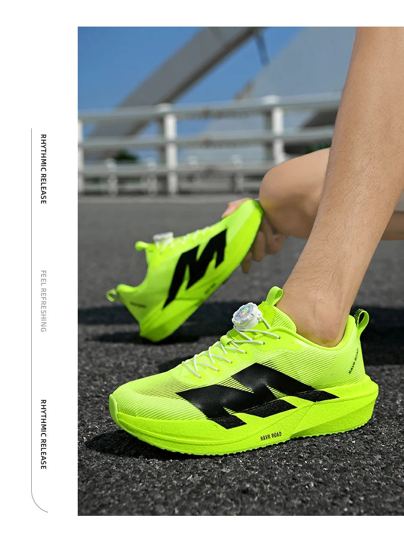 Men's Running Shoes Rotating Buckle Jogging Foam Carbon Plate Cushioning Women's Training Shoes Sneakers