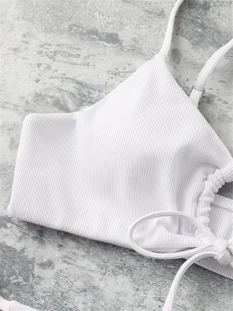 2024 Sexy Bikini Women Low waist Swimsuit Female Solid Brazilian Bikinis Set 2 Pieces Swimming Beach Bathing Suit New Beachwear