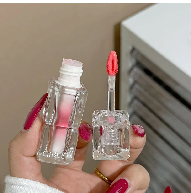 QIBEST Beauty Juice Lip Glaze Gummy Jelly Mirror Water Gloss Lip Glaze Female Affordable Lipstick Lipgloss Tint Korean Cosmetics
