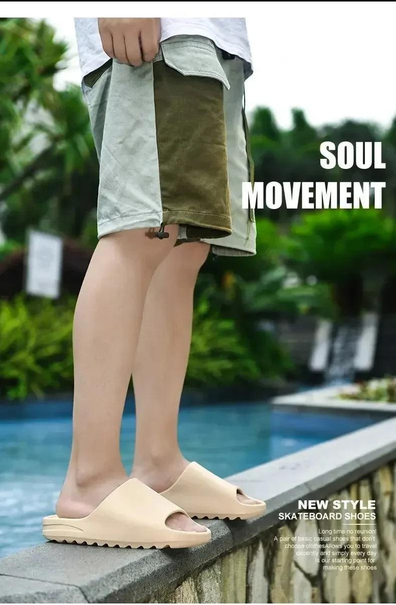 Summer Women Slippers Men Sandals Casual Beach Shoes Soft Bottom Slides Thick Platform EVA Anti-Slip Home Slippers Chaussure