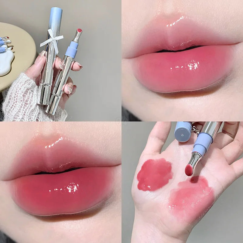 Mirror Watery Essence Lip Gloss Long-Lasting Non-Sticky Plumping Liquid Lipstick Jelly Lip Glaze Makeup Moisturizing Lips Tint