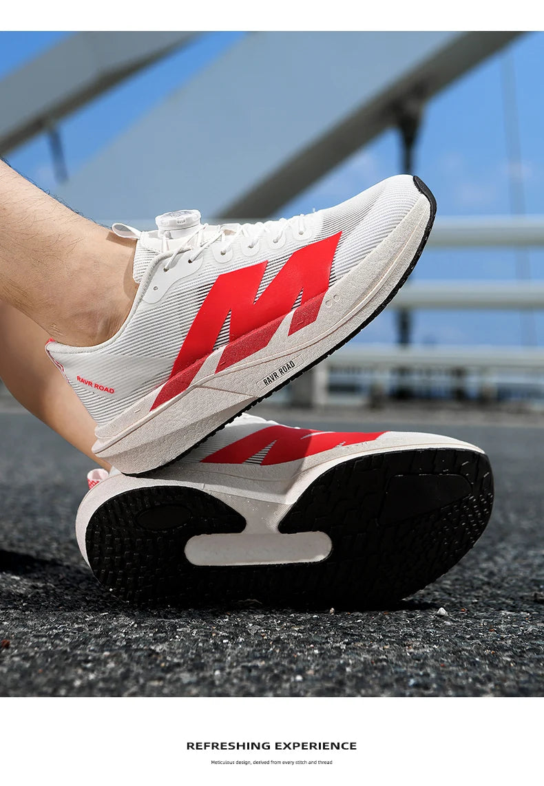 Men's Running Shoes Rotating Buckle Jogging Foam Carbon Plate Cushioning Women's Training Shoes Sneakers