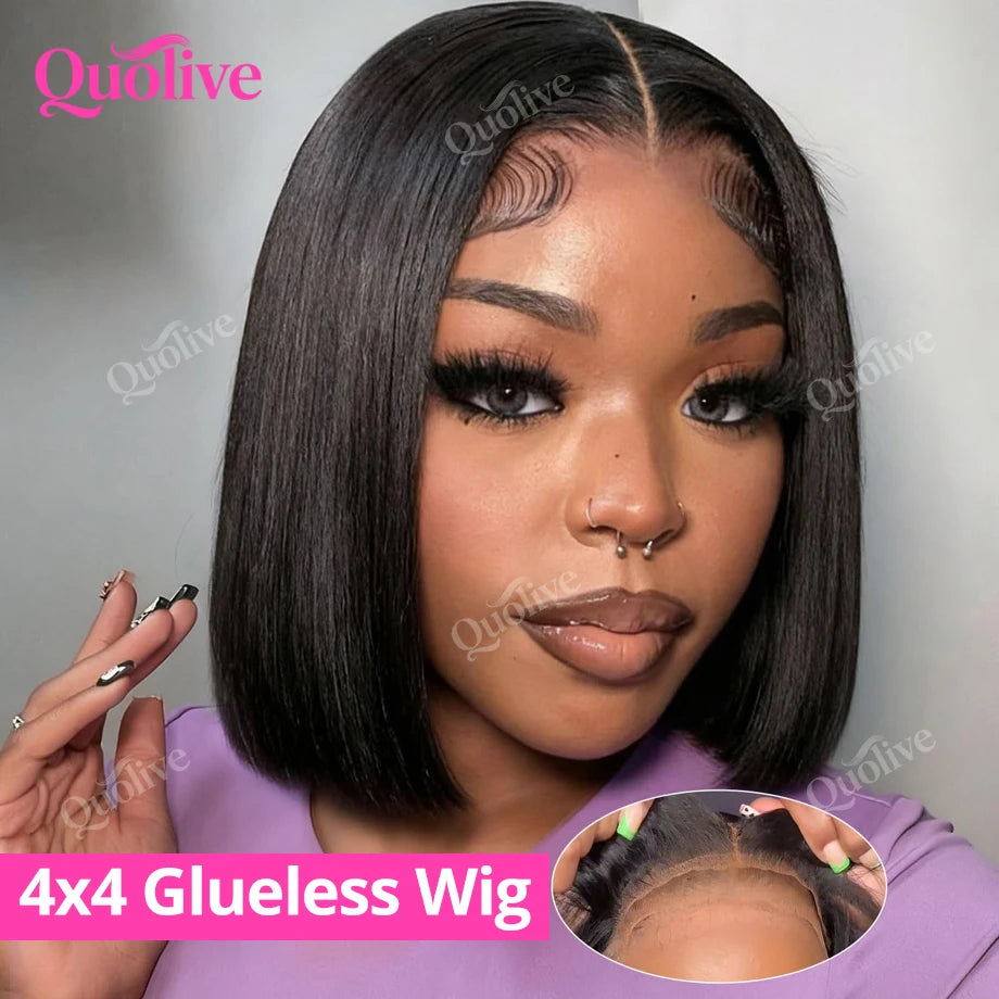 Short Bob Wig Human Hair Wear And Go Glueless Wigs 5x5 Hd Lace Closure Wig 13x6 Hd Lace Straight Human Hair Wigs For Black Women