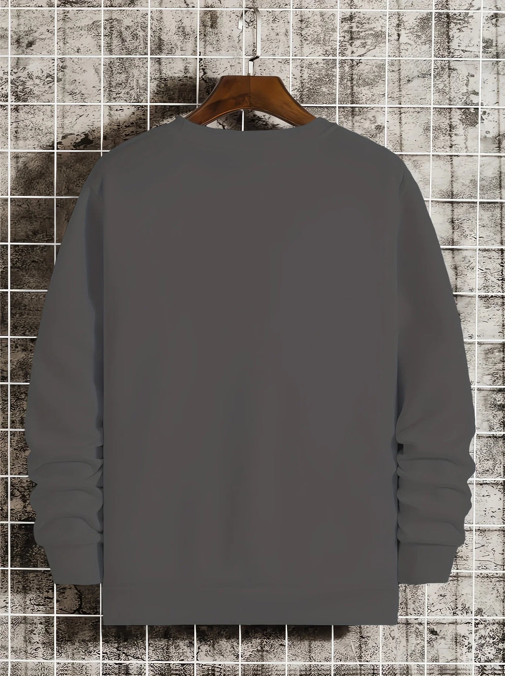 Men's autumn and winter fashionable casual loose New York letter graphic printed long sleeved round neck sweatshirt