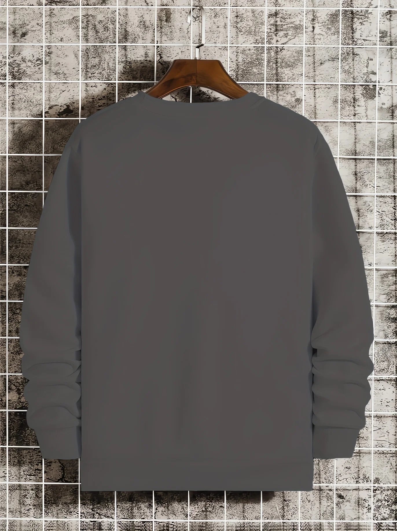 Men's autumn and winter fashionable casual loose New York letter graphic printed long sleeved round neck sweatshirt