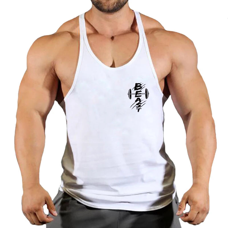Summer Brand Fitness Tank Top Men Bodybuilding 2023 Train Gyms Clothing Fitness Men Shirt Running Vest Cotton Singlets Muscle