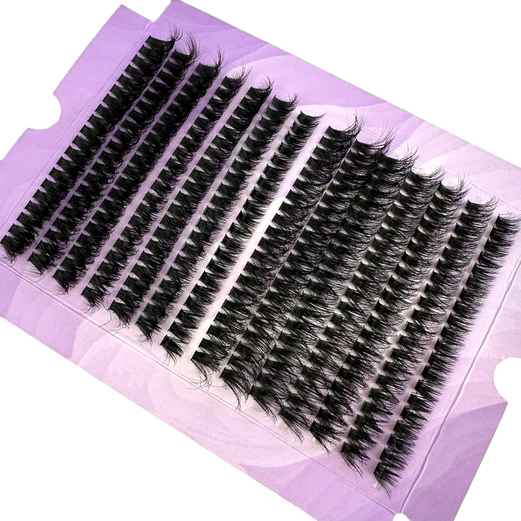 New 14 Rows 5D Fluffy Cluster Lashes 60D+80D/80D+100D Thick Eyelash D/DD Curl 9-16mm Mix Individual Lashes DIY Lash Extensions