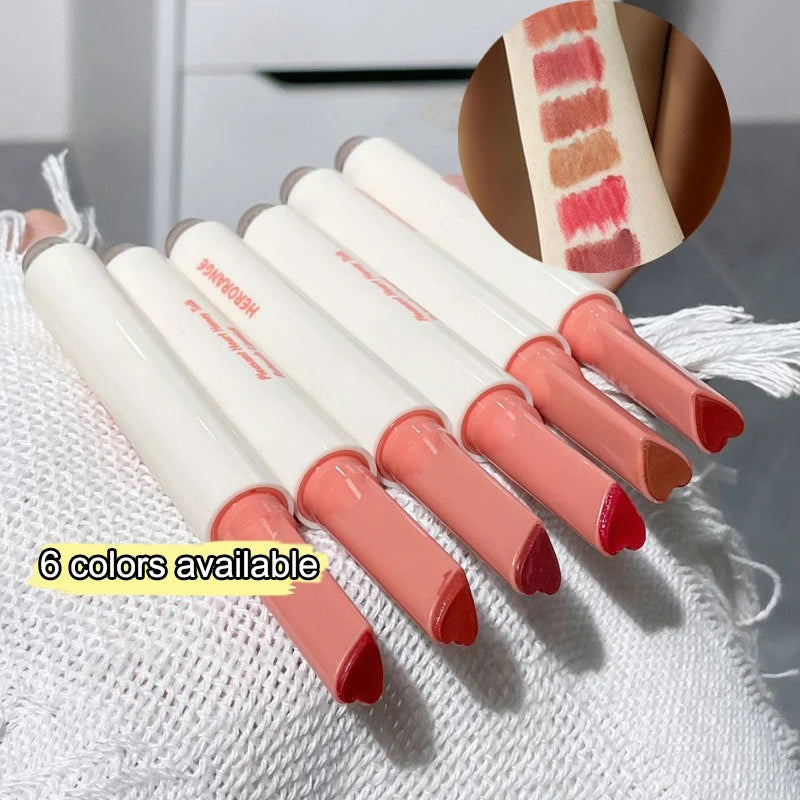 Mirror Glass Solid Lip Glaze moisturizing Heart Shape Water Light Lipstick Pen Jelly Lip Gloss Korean Tint Makeup Girl Cosmetics