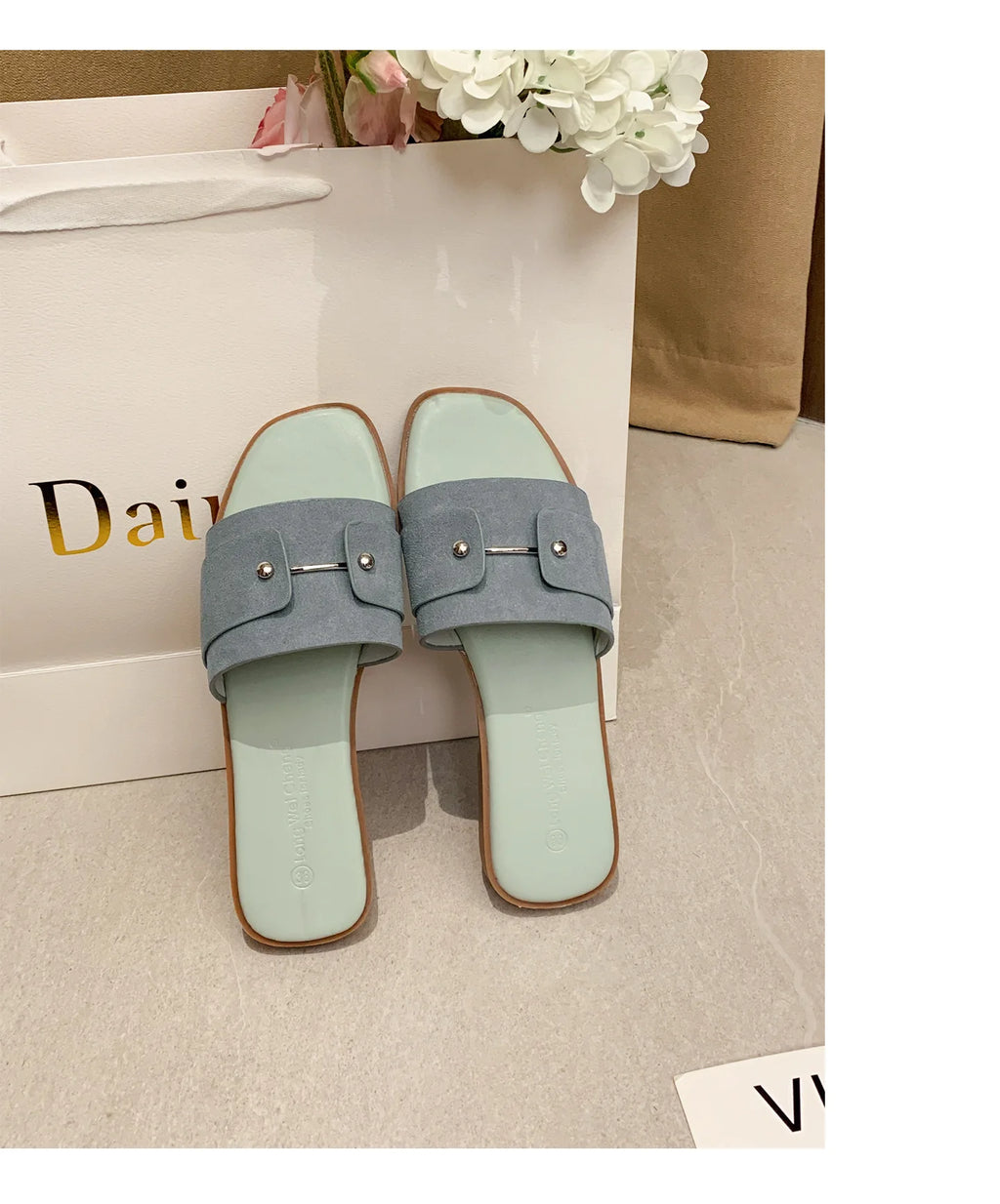 Womens slippers summer elegant versatile casual breathable anti-slip suitable outdoor travel beach activities flat shoes sandals