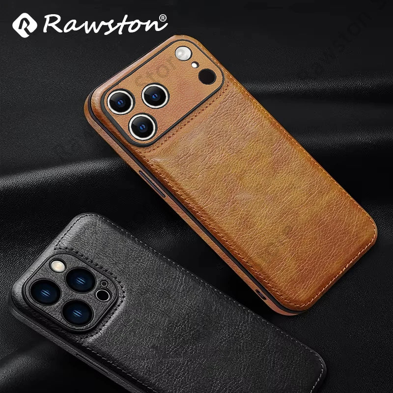 Soft Leather Case for iPhone 17 14 13 12 11 16 Pro Max XR 15 Plus Air Ultra Thin Lens Protection iphone16 16Pro Cover Coque