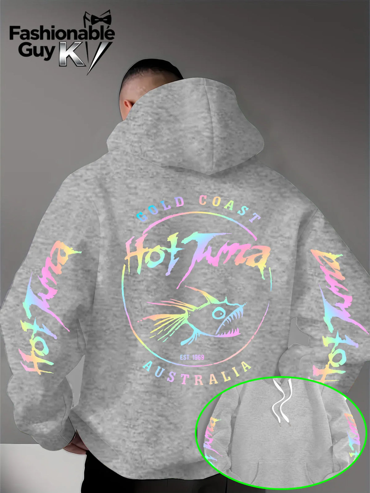 Men Hoodie Hot Tuna Gold Coast Australia 1969 Rainbow Print Casual Streetwear Oversized Sweatshirt Unisex Harajuku Pullover Tops
