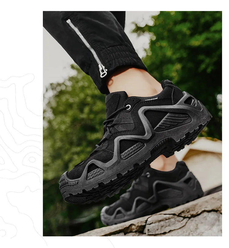 Men Sneakers 2025 Autumn New Outdoor Hiking Shoes Retro Platform Non-slip Casual Sneakers Lace-up Climbing Shoes Sports Shoes