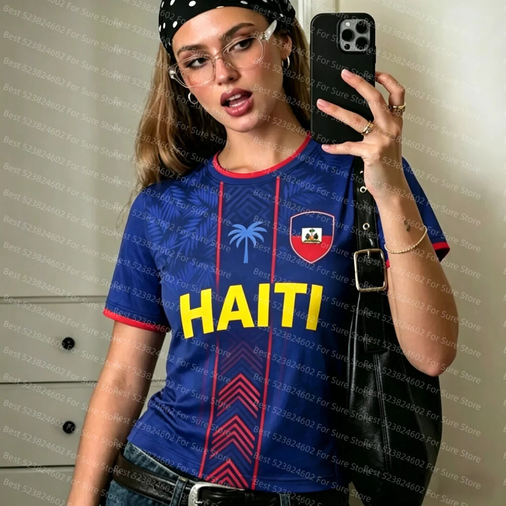 2026 New Haiti Soccer T shirt Jersey Women Men Sports T-Shirts Brasil Flag Street Soccer Tops Jerseys Unisex Graphic T Shirts