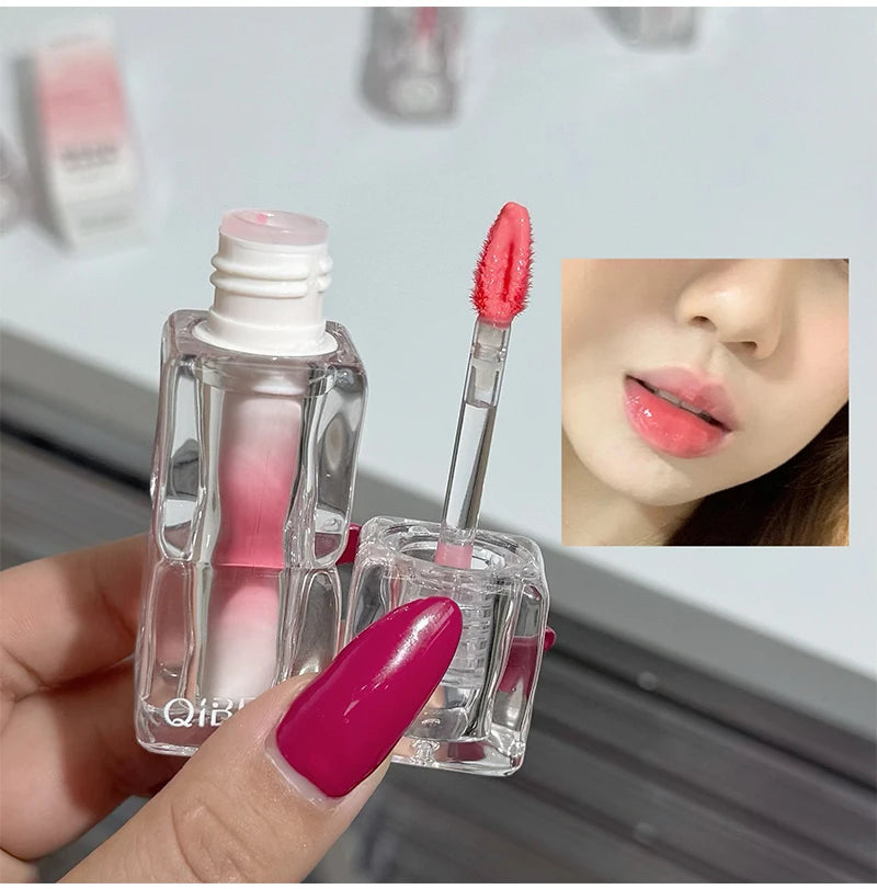 QIBEST Beauty Juice Lip Glaze Gummy Jelly Mirror Water Gloss Lip Glaze Female Affordable Lipstick Lipgloss Tint Korean Cosmetics