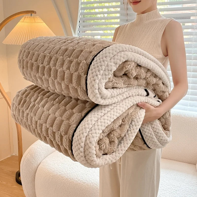 Coral Fleece Warm Blanket Autumn And Winter Soft Flannel Double-Sided Thick Golden Turtle Fleece Suitable For Bedroom Blankets