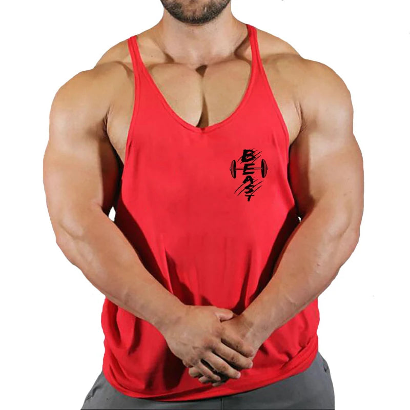 Summer Brand Fitness Tank Top Men Bodybuilding 2023 Train Gyms Clothing Fitness Men Shirt Running Vest Cotton Singlets Muscle