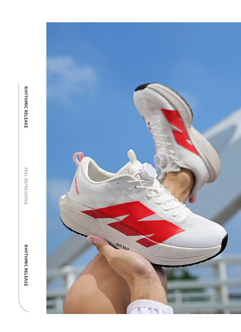 Men's Running Shoes Rotating Buckle Jogging Foam Carbon Plate Cushioning Women's Training Shoes Sneakers