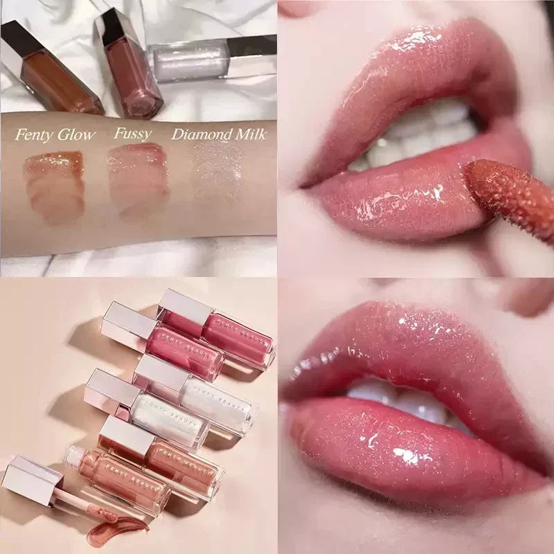 Hot Fenty Beauty Lip Gloss Waterproof Liquid Lipstick Nude Pink Lips Tint Makeup Lip Glaze Cosmetics Red Lip Female Cosmetics