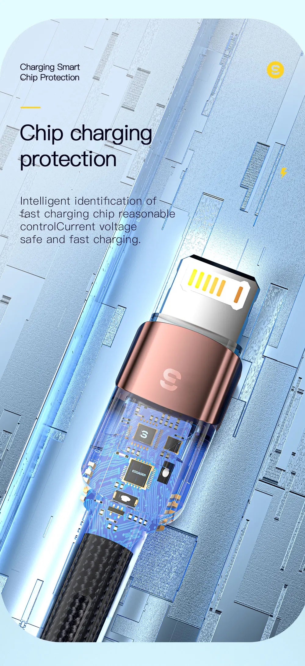 Essager USB Cable For Iphone14 13 12 11 Pro Max Xs Xr X SE 8 7 6 Plus Fast Charging Mobile Phone Data Line For Ipad Charger Wire