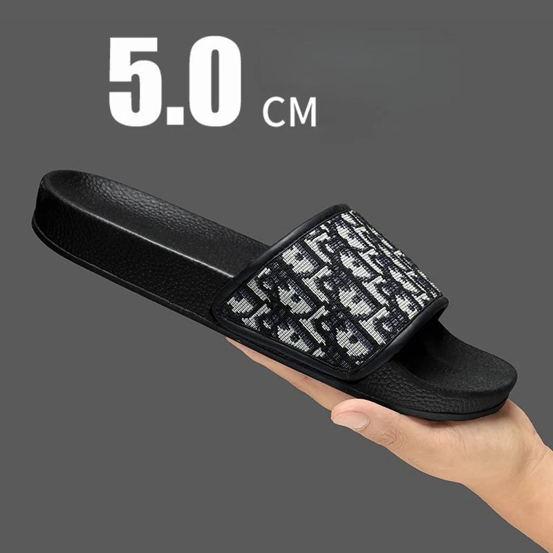 Slipper for Men's Home Slippers Lightweight Summer New Style Flat and Worn Casual Retro Patterned Anti-slip Quick-drying Sandals