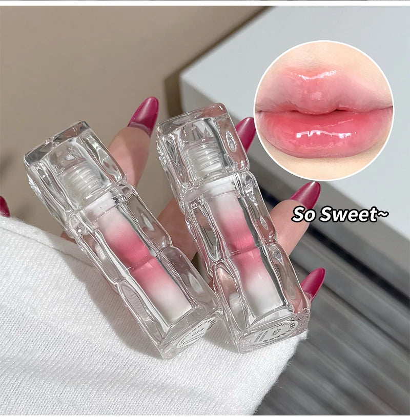 QIBEST Beauty Juice Lip Glaze Gummy Jelly Mirror Water Gloss Lip Glaze Female Affordable Lipstick Lipgloss Tint Korean Cosmetics