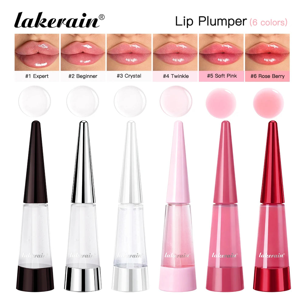 Lakerain Instant Lip Plumper Gloss Oil Lip Long-Lasting Moisturizer Volume Boosting Lip Oil Volumizing & Hydrating Non-Dry Plump