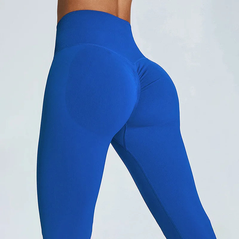 Yoga Leggings Women Seamless Sports Yoga Pants Low Ribbed Band Gym Clothes Fitness Workout Wear Scrunch Bum Tights