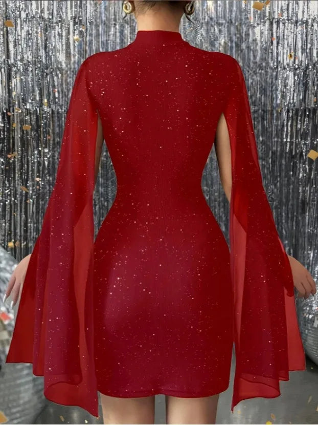 French Noblewoman Style Pearl Shawl Dress round Neck Tuxedo Slim Fit Evening Gown for Parties And Dates Elegant High-End Fashion